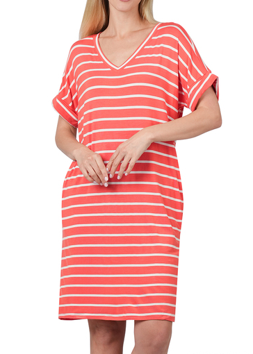 Monica Striped Tee Dress