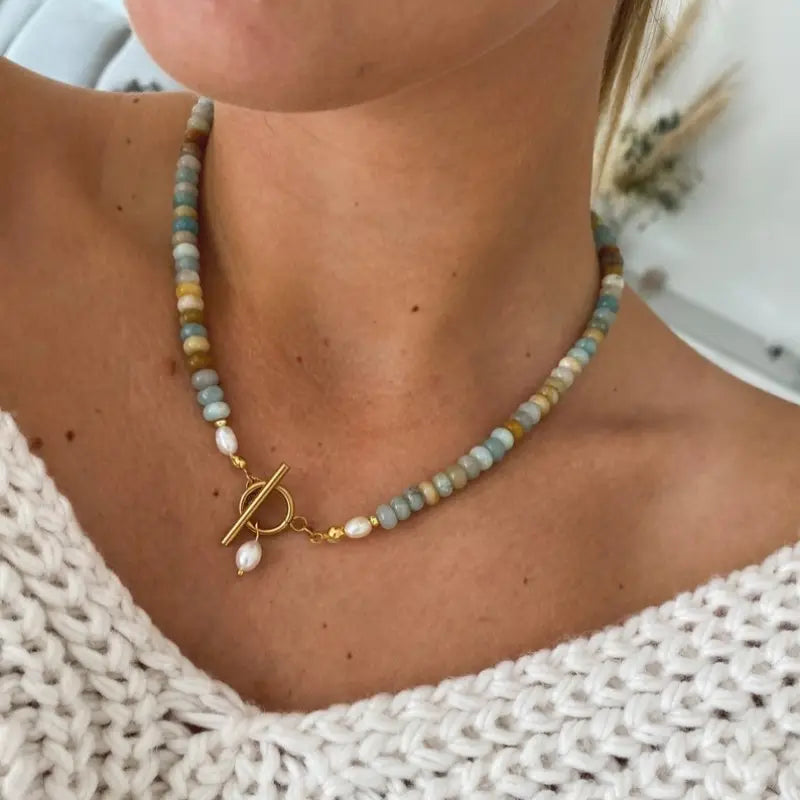 Aquamarine Beaded Necklace