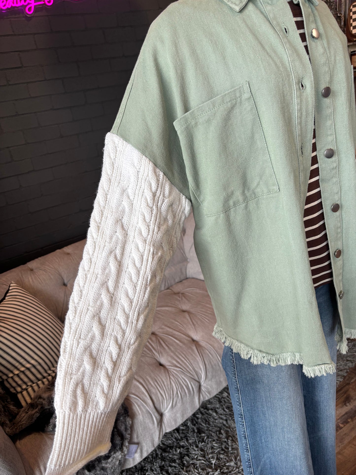 Thea Army Oversized Shacket