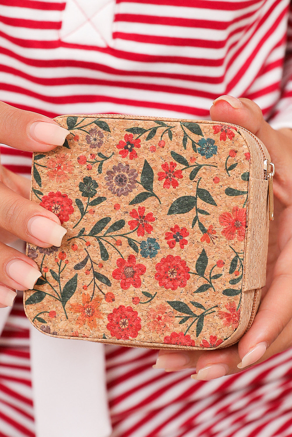 Floral Cork Jewelry Case
