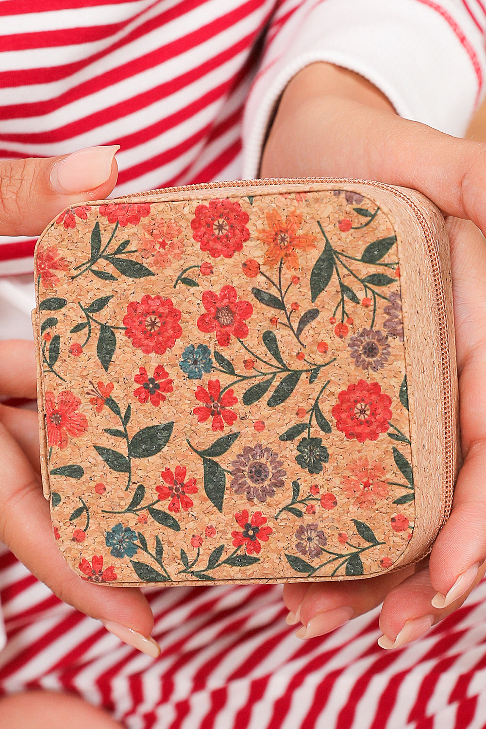 Floral Cork Jewelry Case