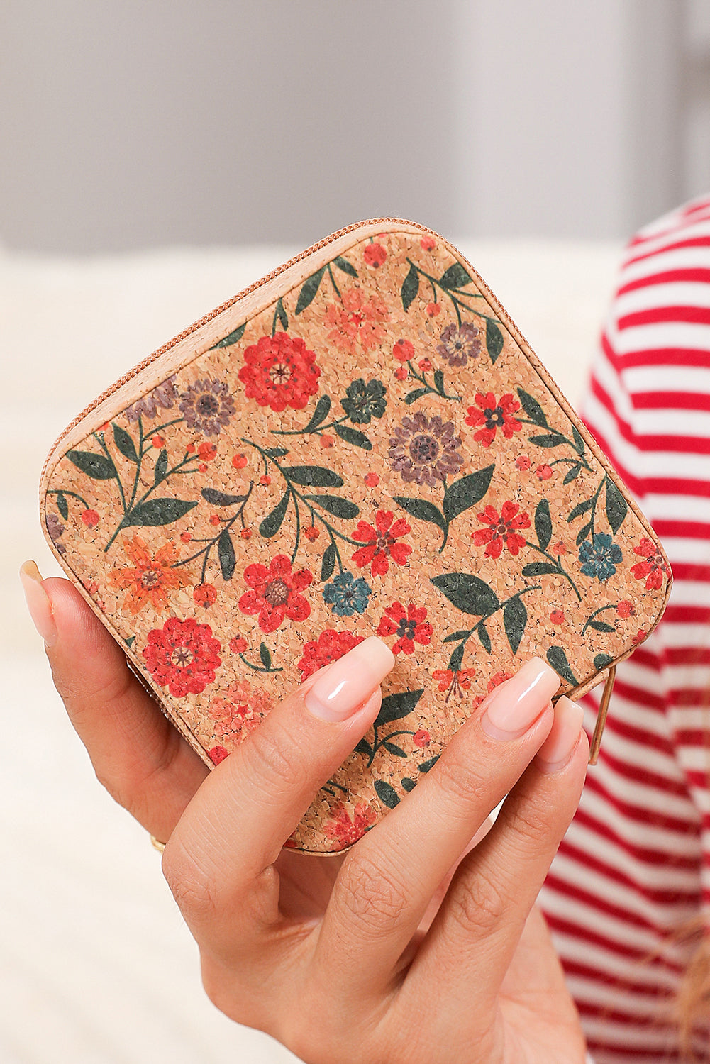 Floral Cork Jewelry Case