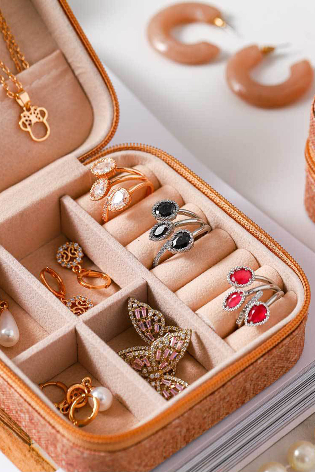 Floral Cork Jewelry Case