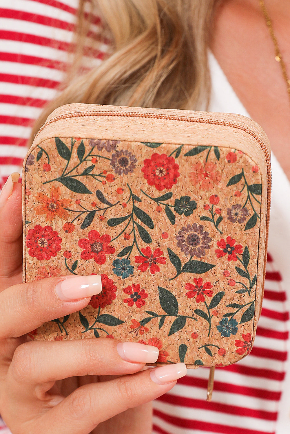 Floral Cork Jewelry Case