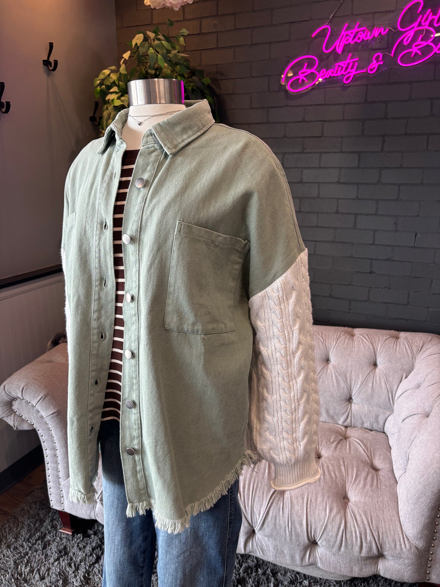 Thea Army Oversized Shacket