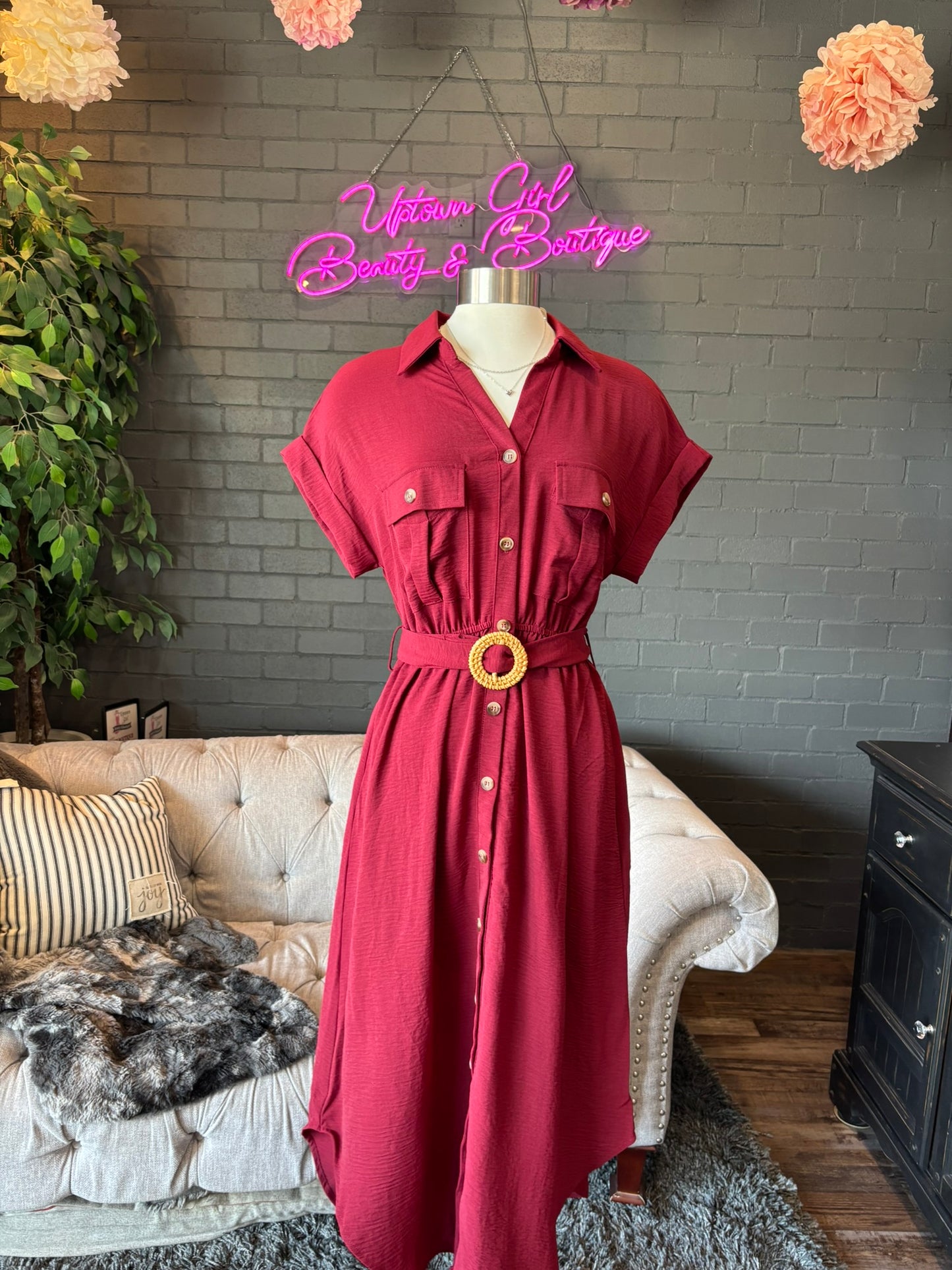 Frances Belted Midi Dress