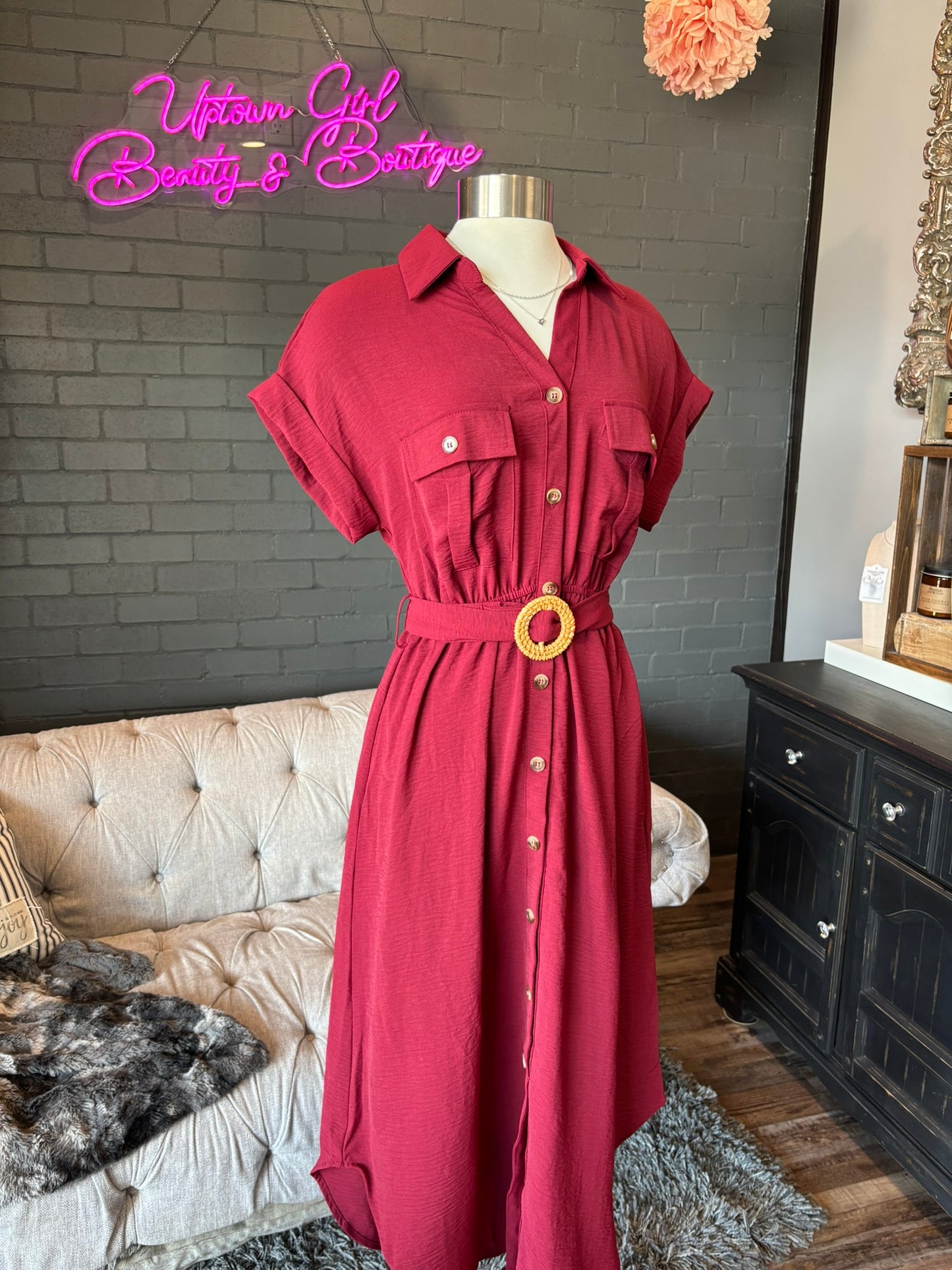 Frances Belted Midi Dress