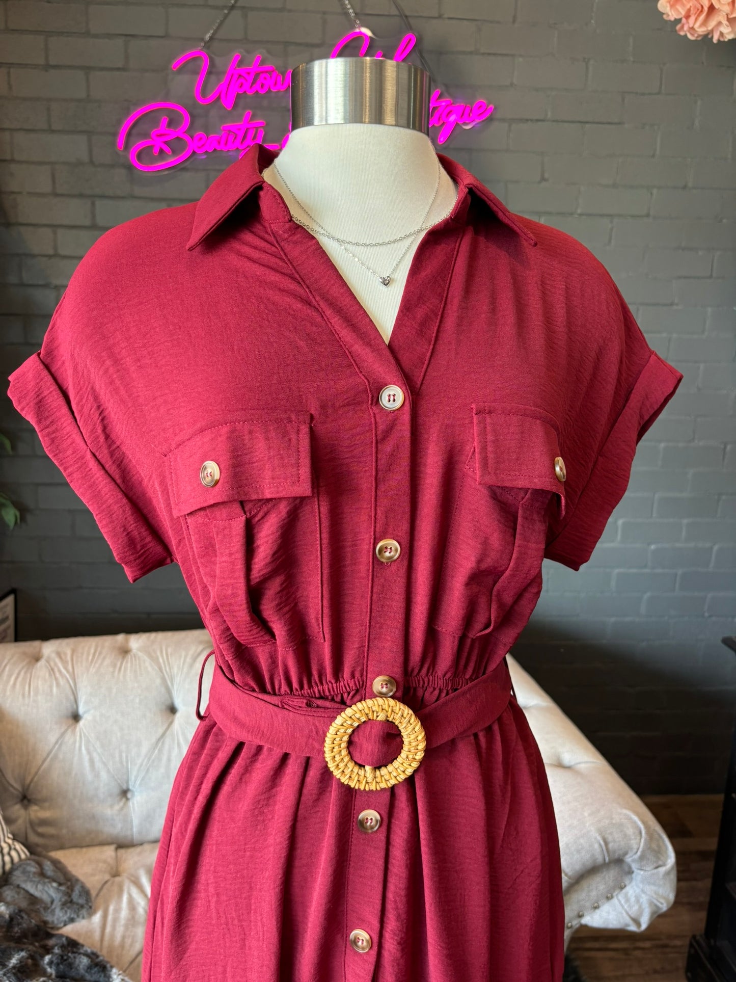 Frances Belted Midi Dress