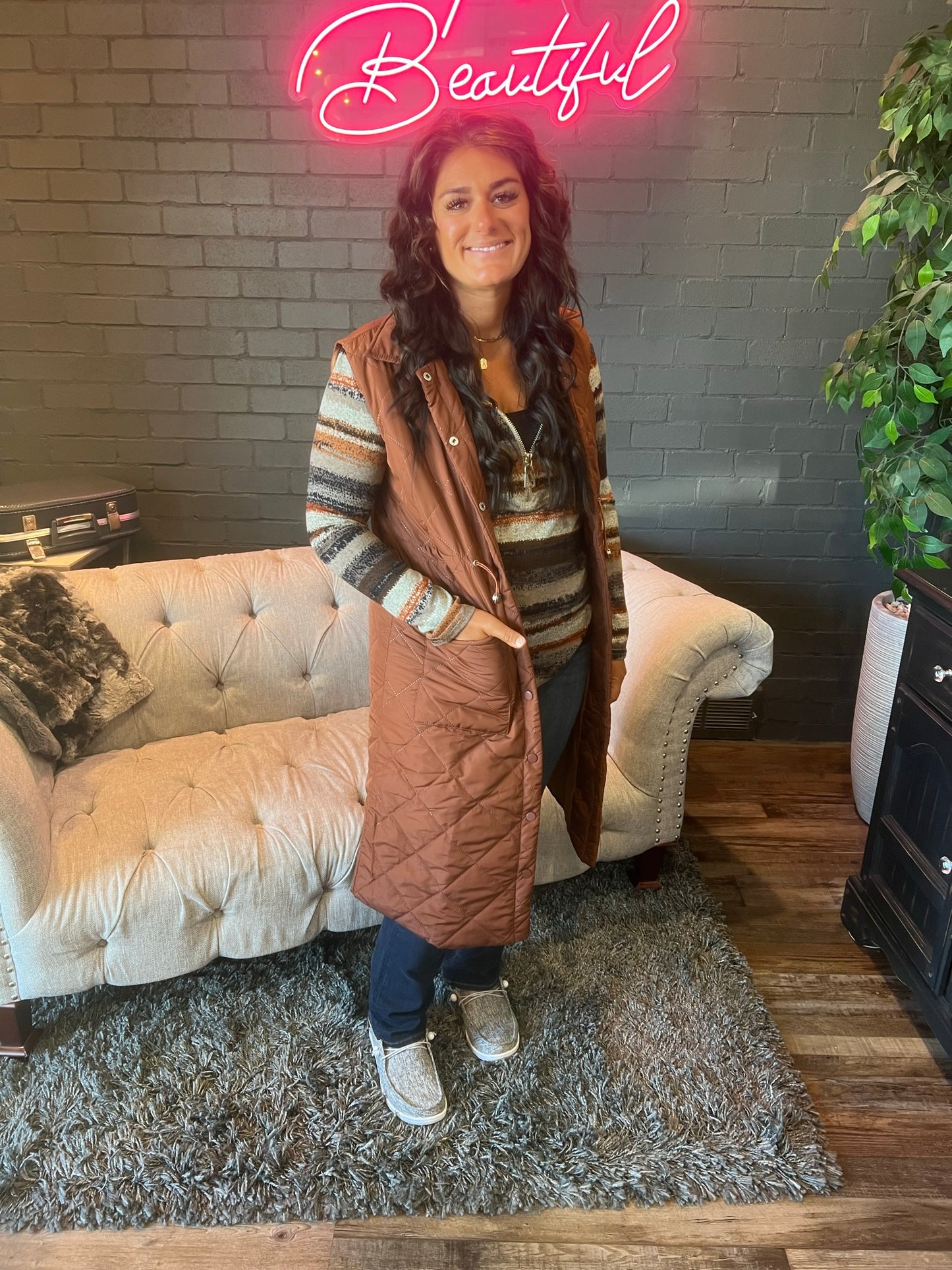 Carson City Puffer Vest - Rust