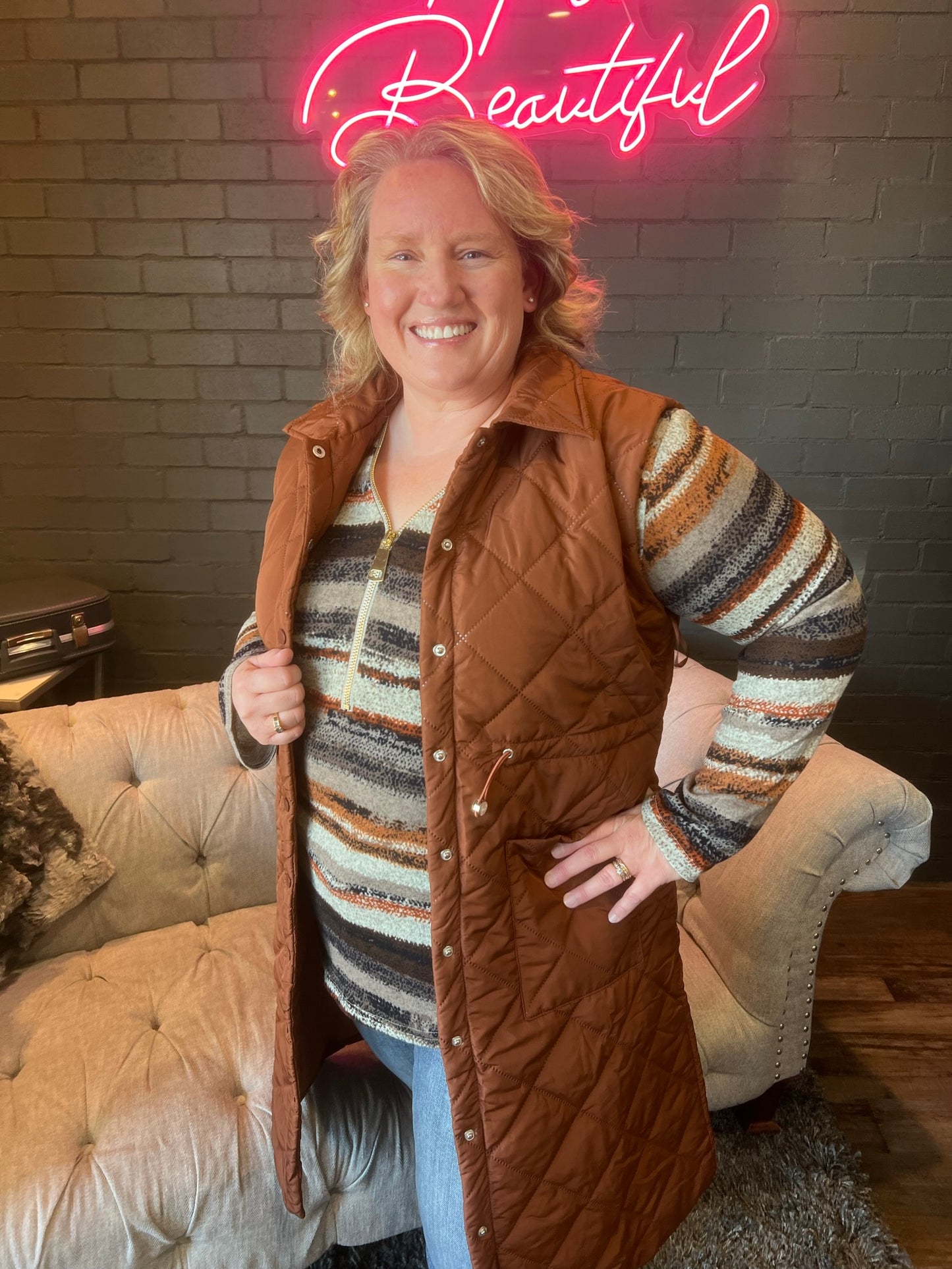 Carson City Puffer Vest - Rust