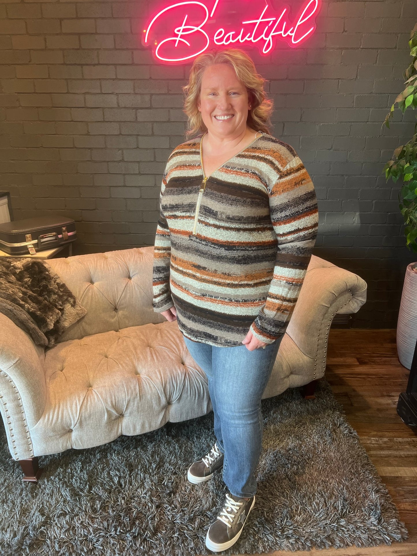 Mary Zip Neck Sweater