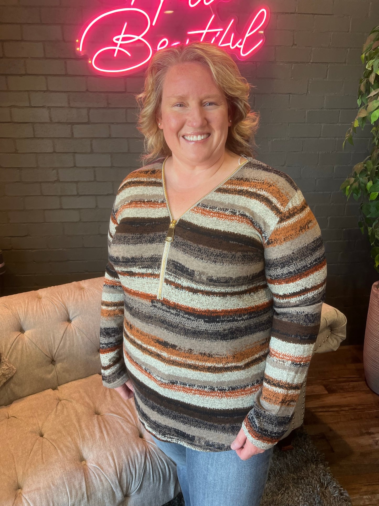Mary Zip Neck Sweater
