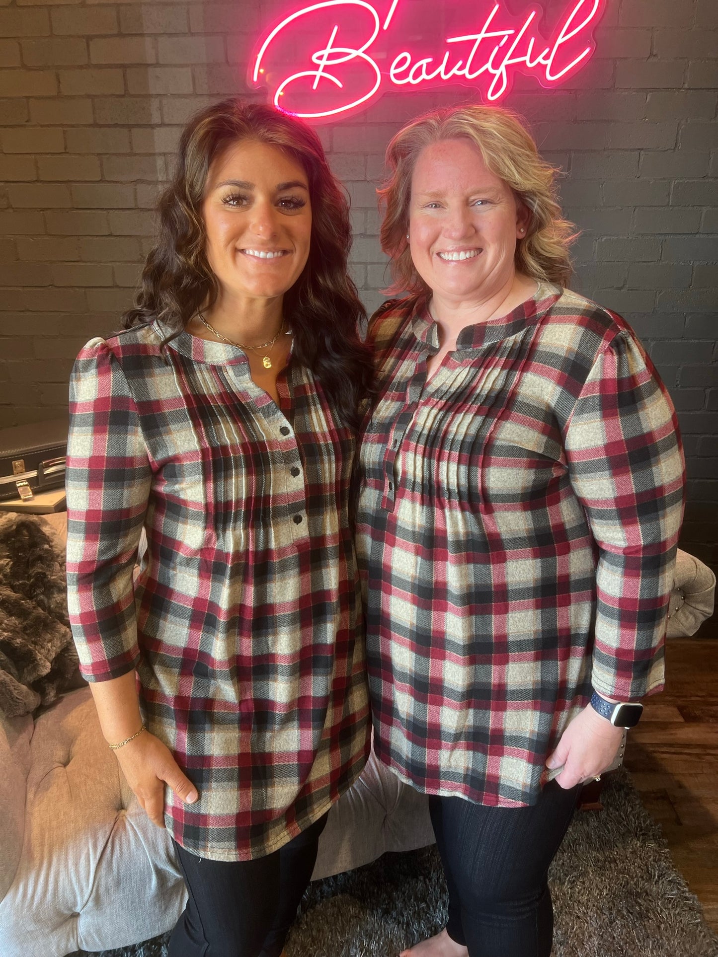 Perry Plaid Sweater Top