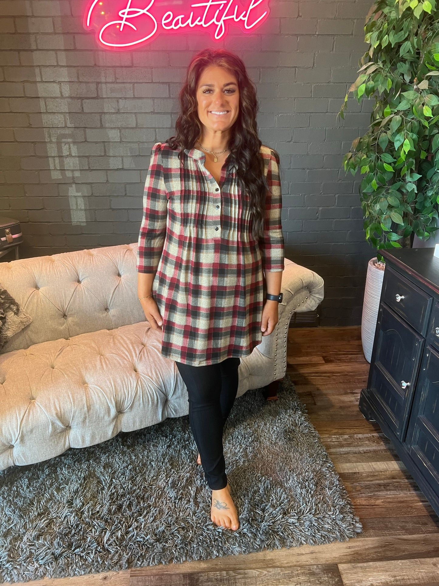 Perry Plaid Sweater Top