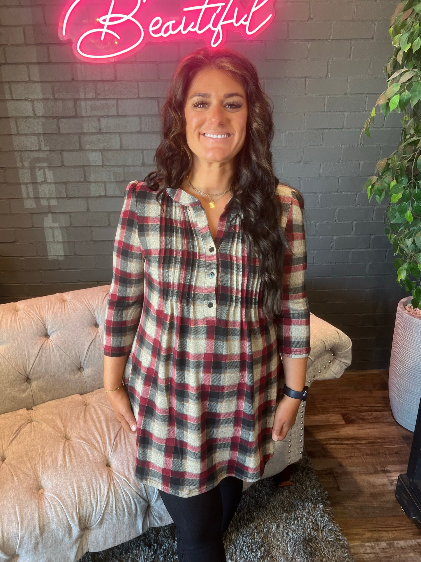 Perry Plaid Sweater Top