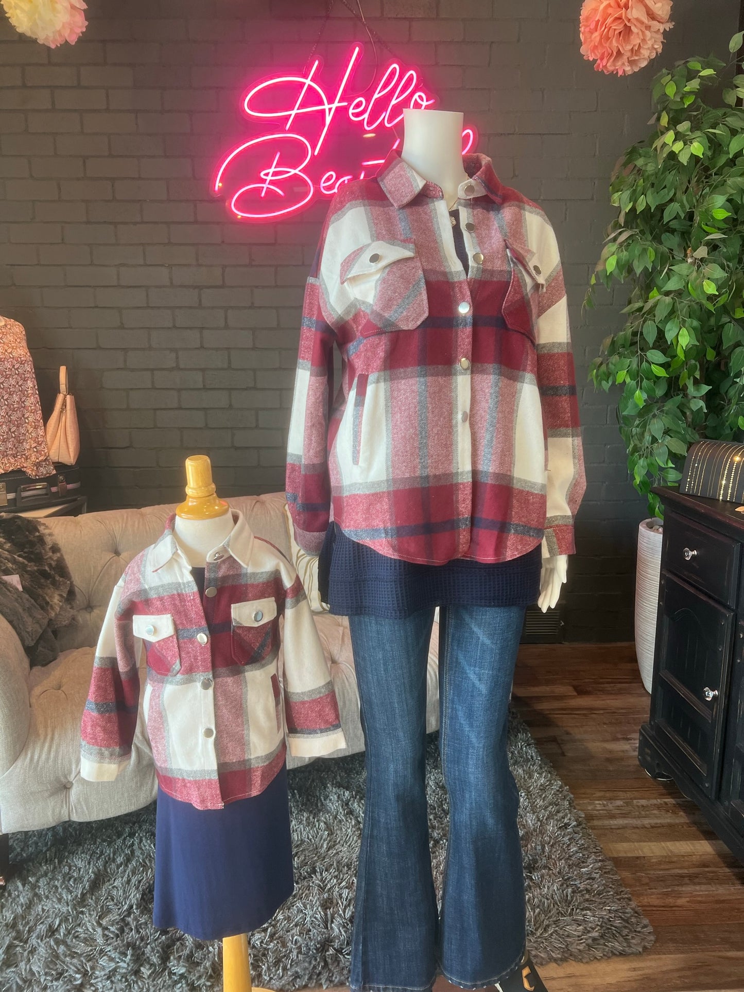 Trista Shacket - Maroon