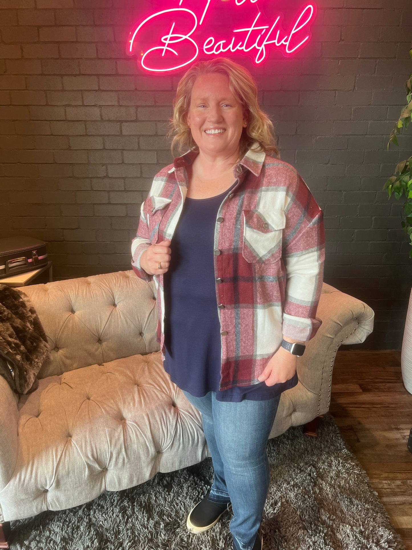 Trista Shacket - Maroon