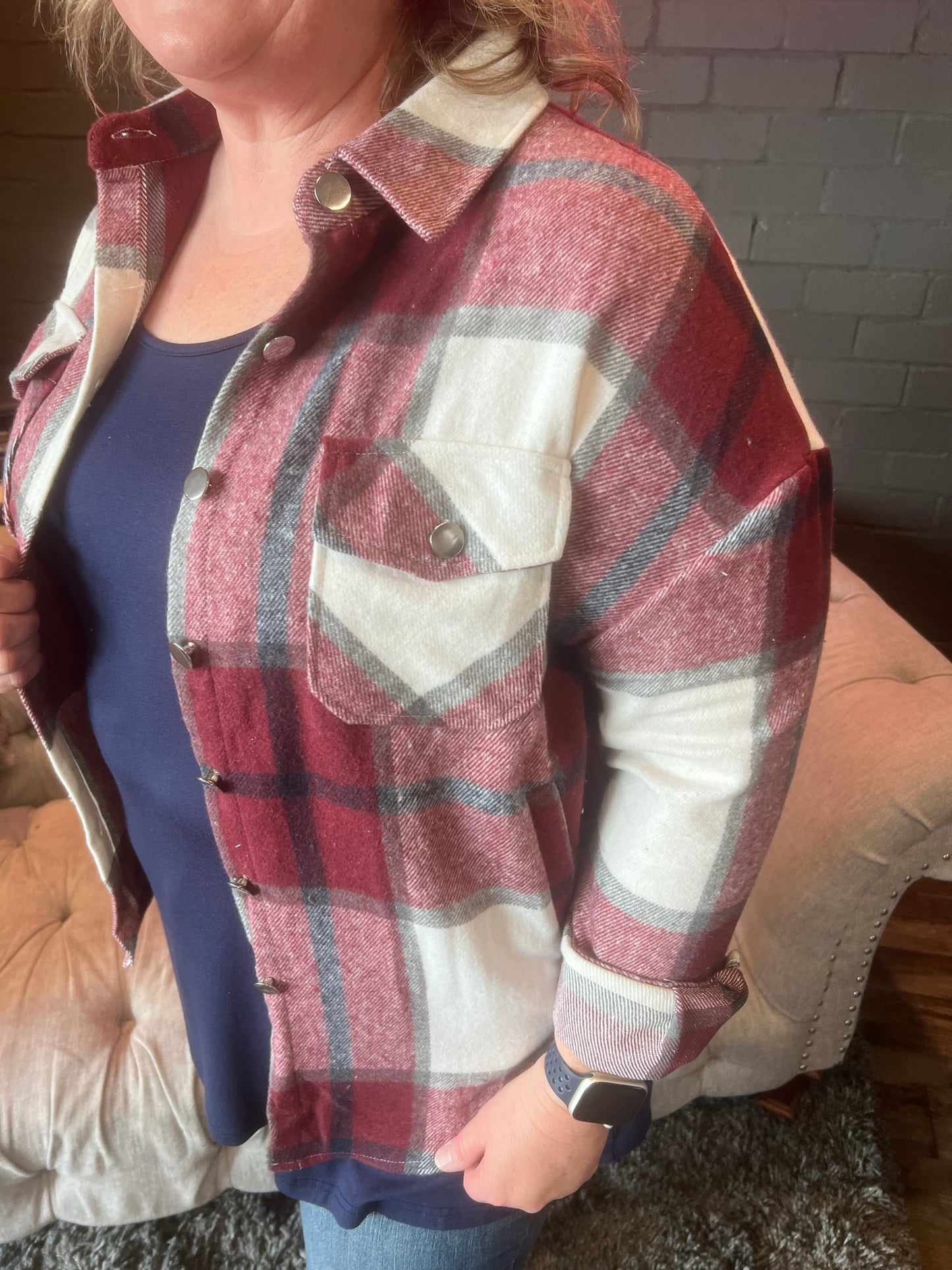Trista Shacket - Maroon
