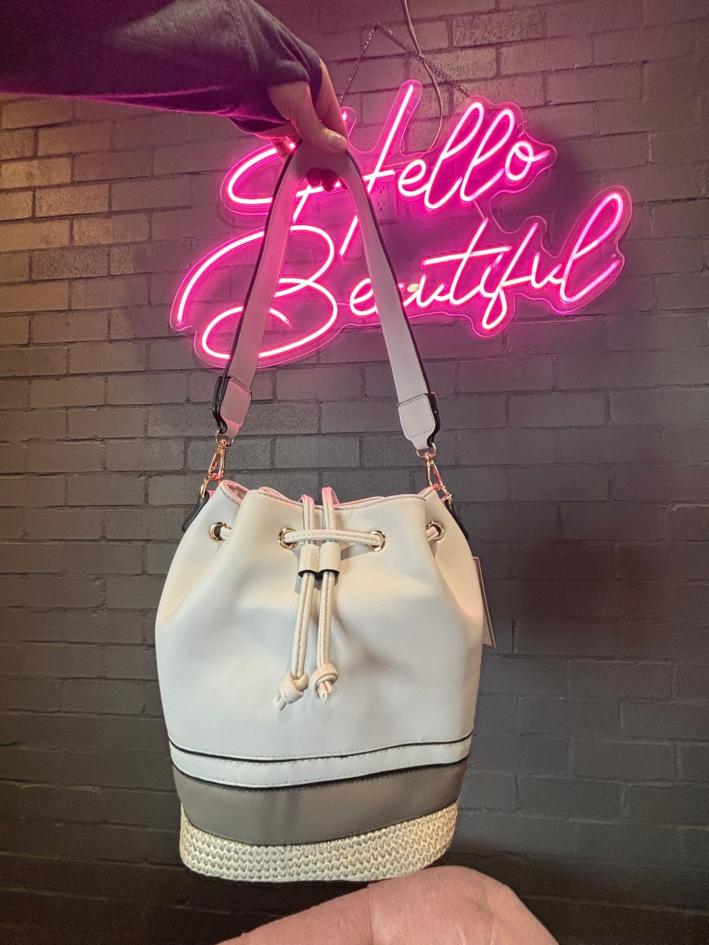 Darcy Tri-Color Bucket Bag