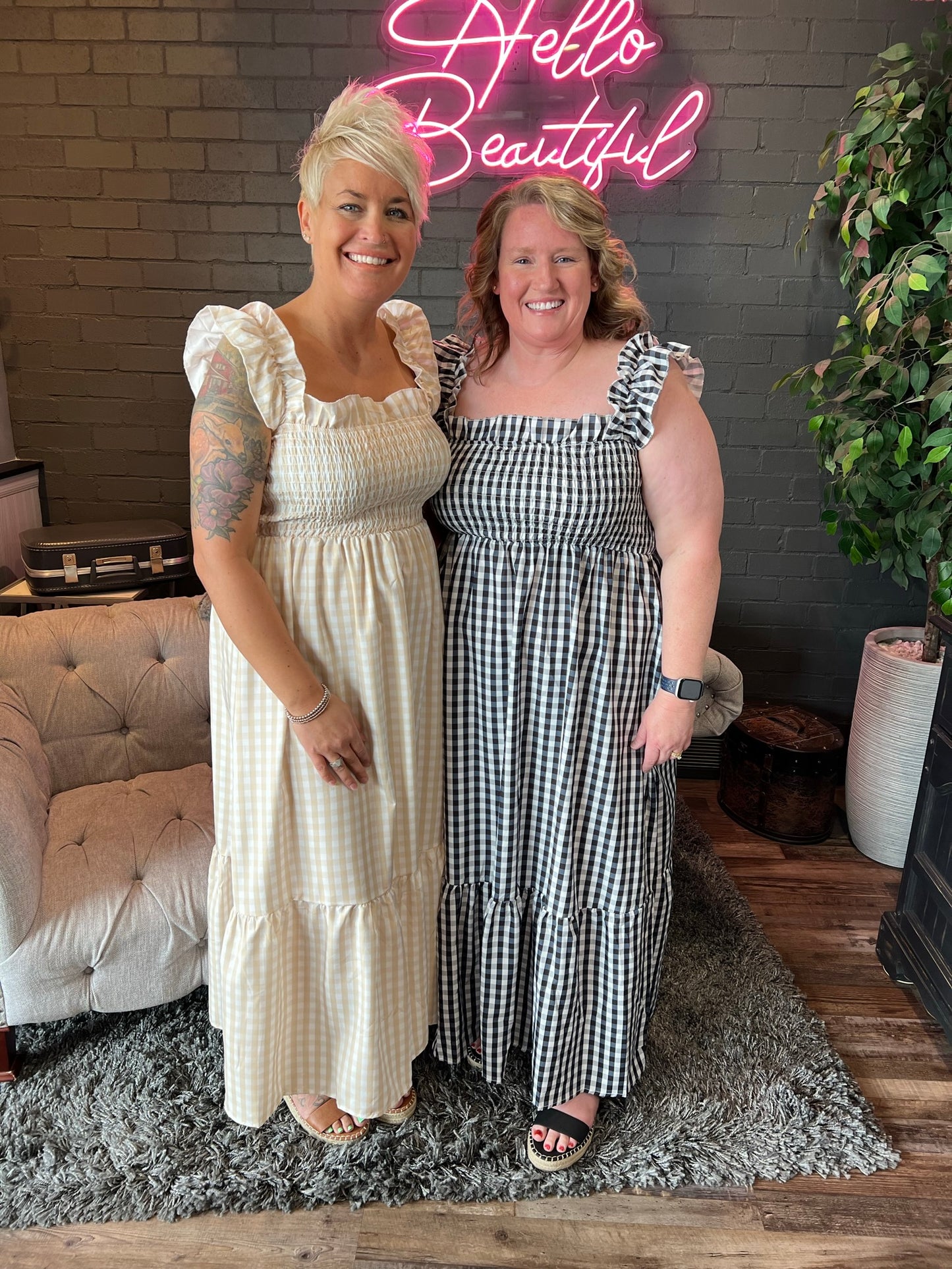 Ginger Gingham Maxi Dress