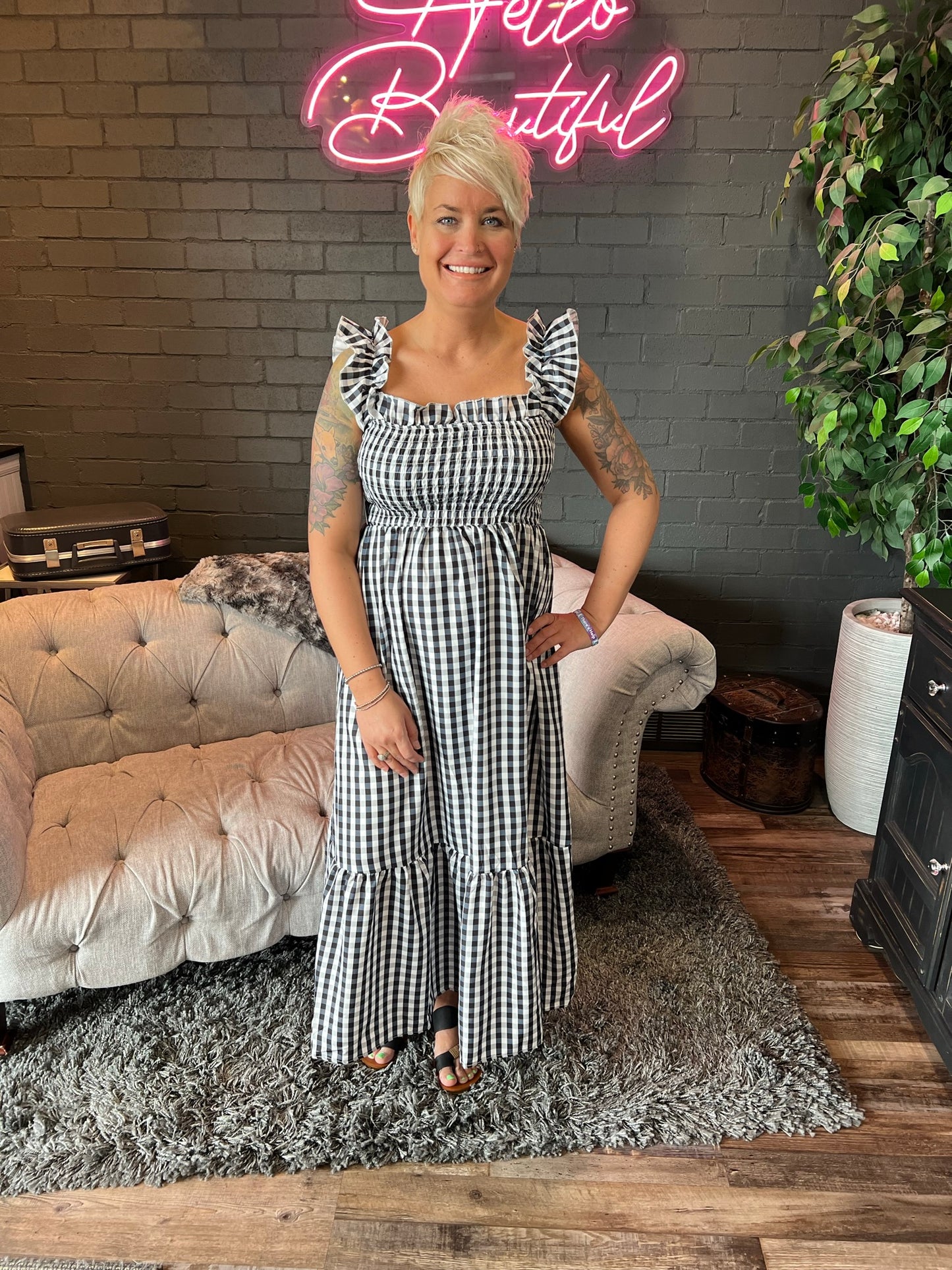 Ginger Gingham Maxi Dress
