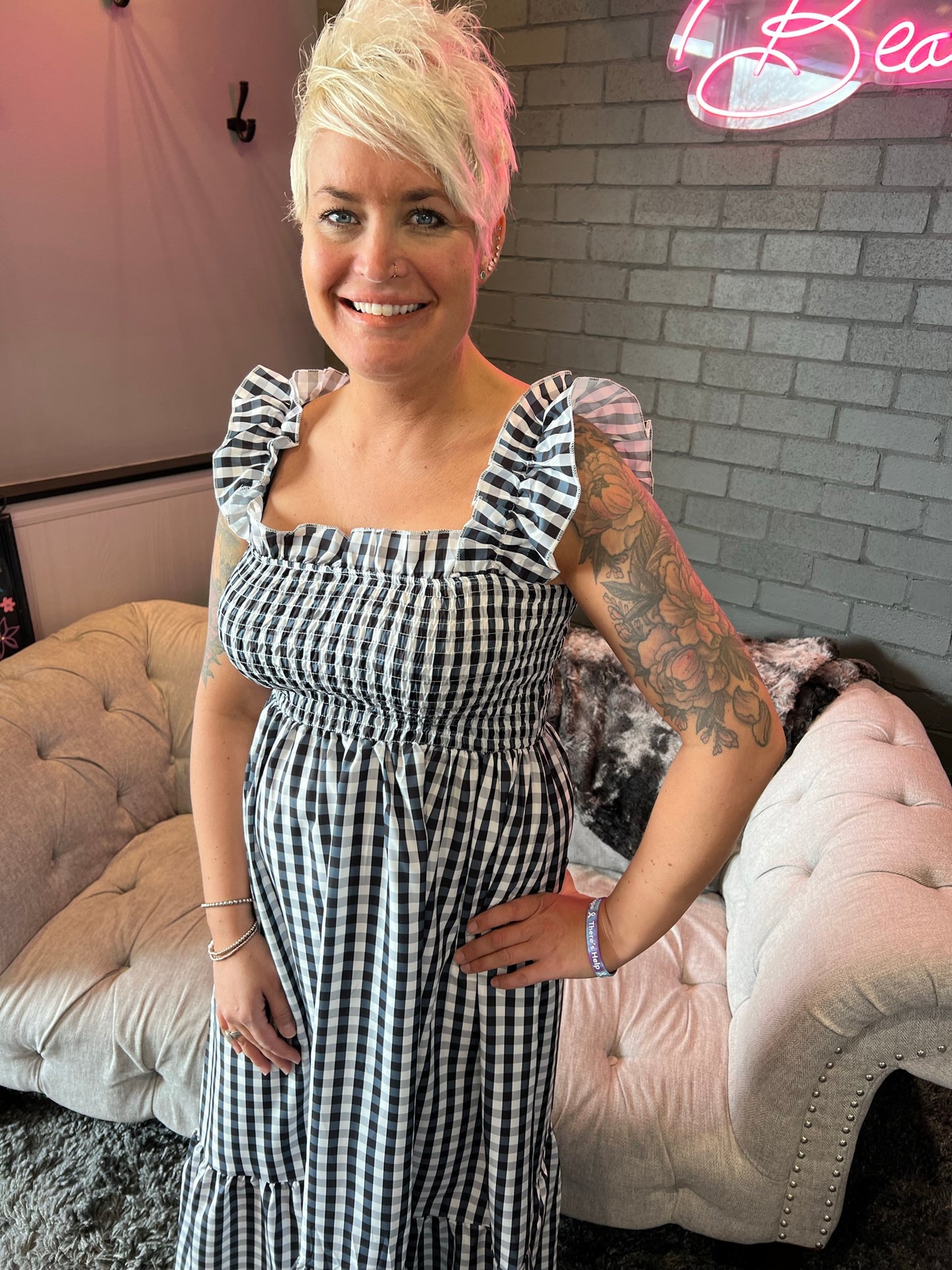 Ginger Gingham Maxi Dress