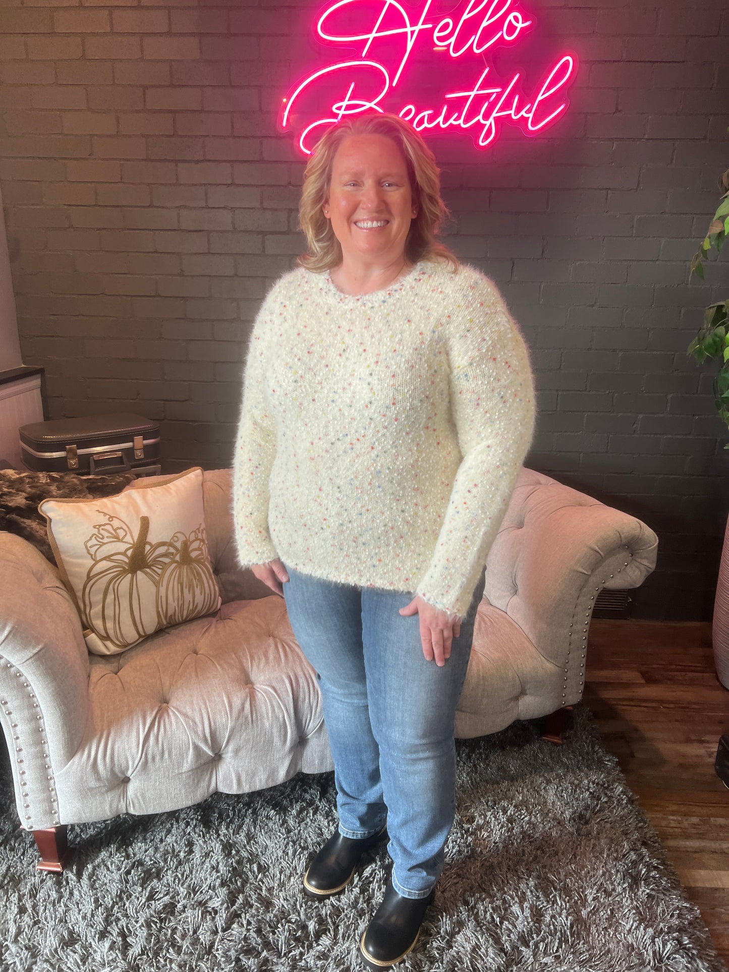 Grace Flecked Eyelash Sweater