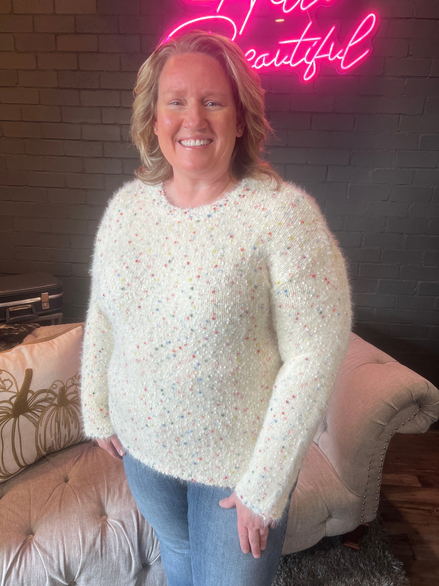 Grace Flecked Eyelash Sweater