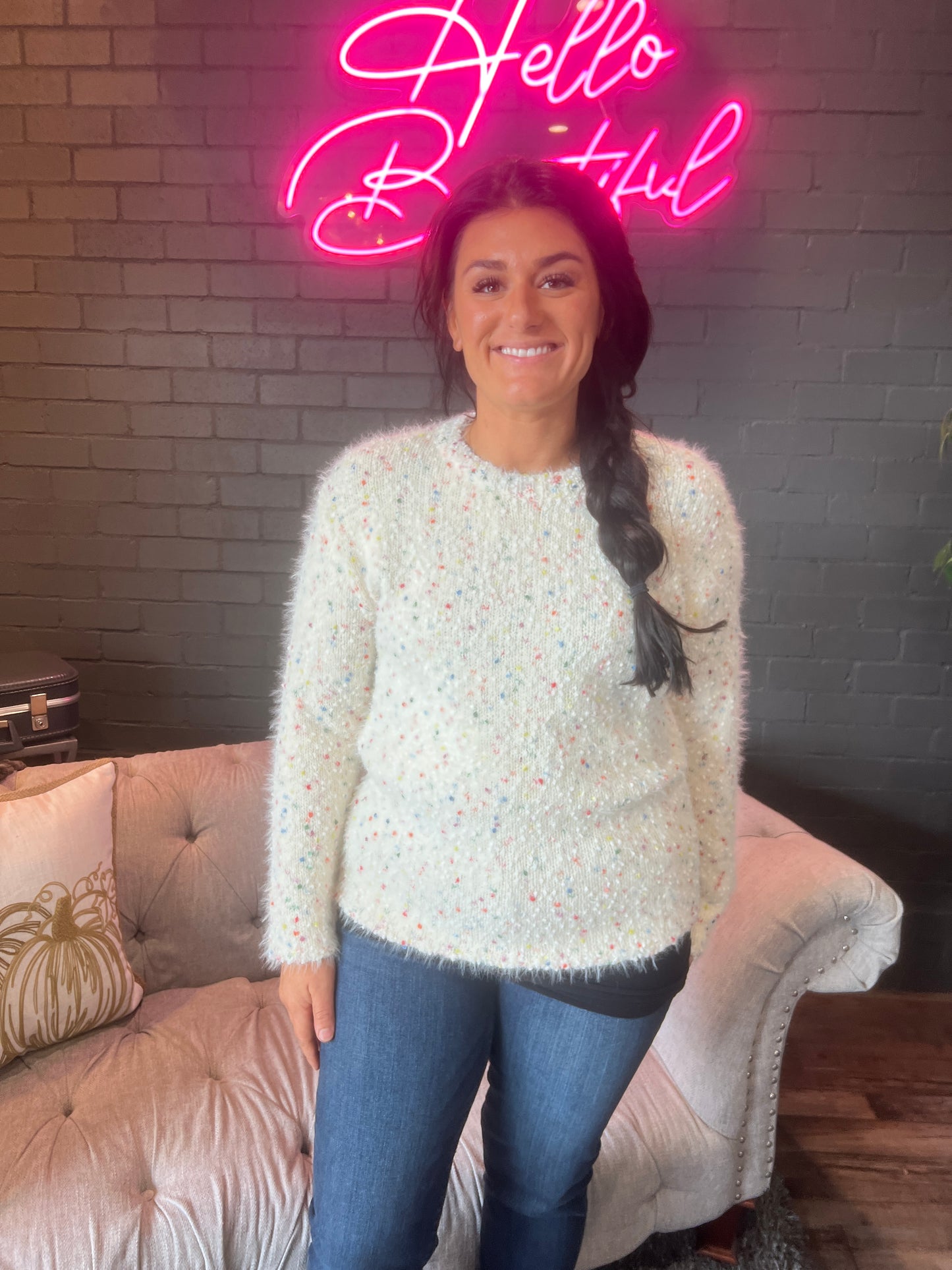 Grace Flecked Eyelash Sweater