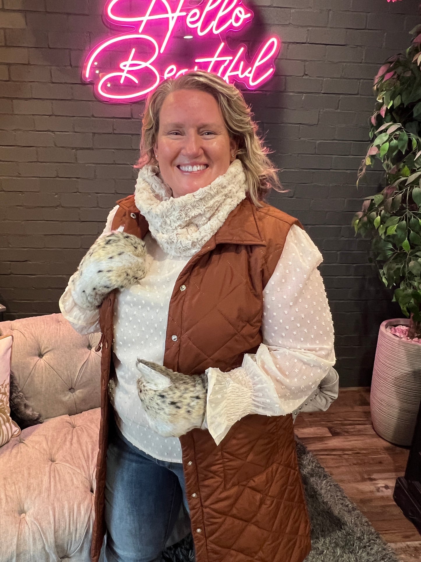 Cream Softswirl Cowl Scarf