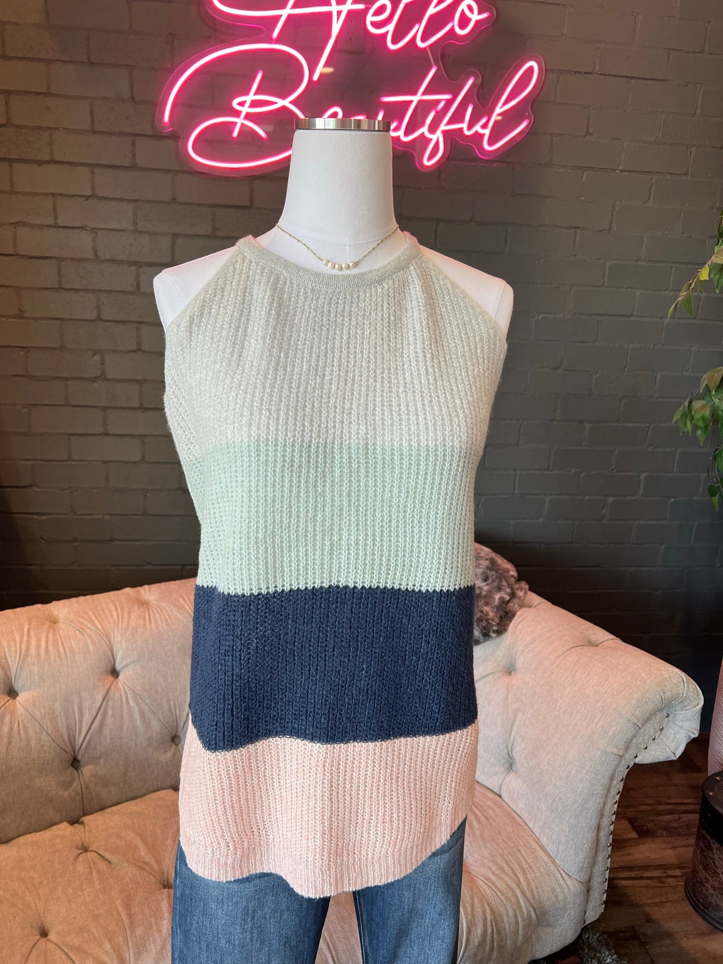Shelvy Striped Sweater Tank
