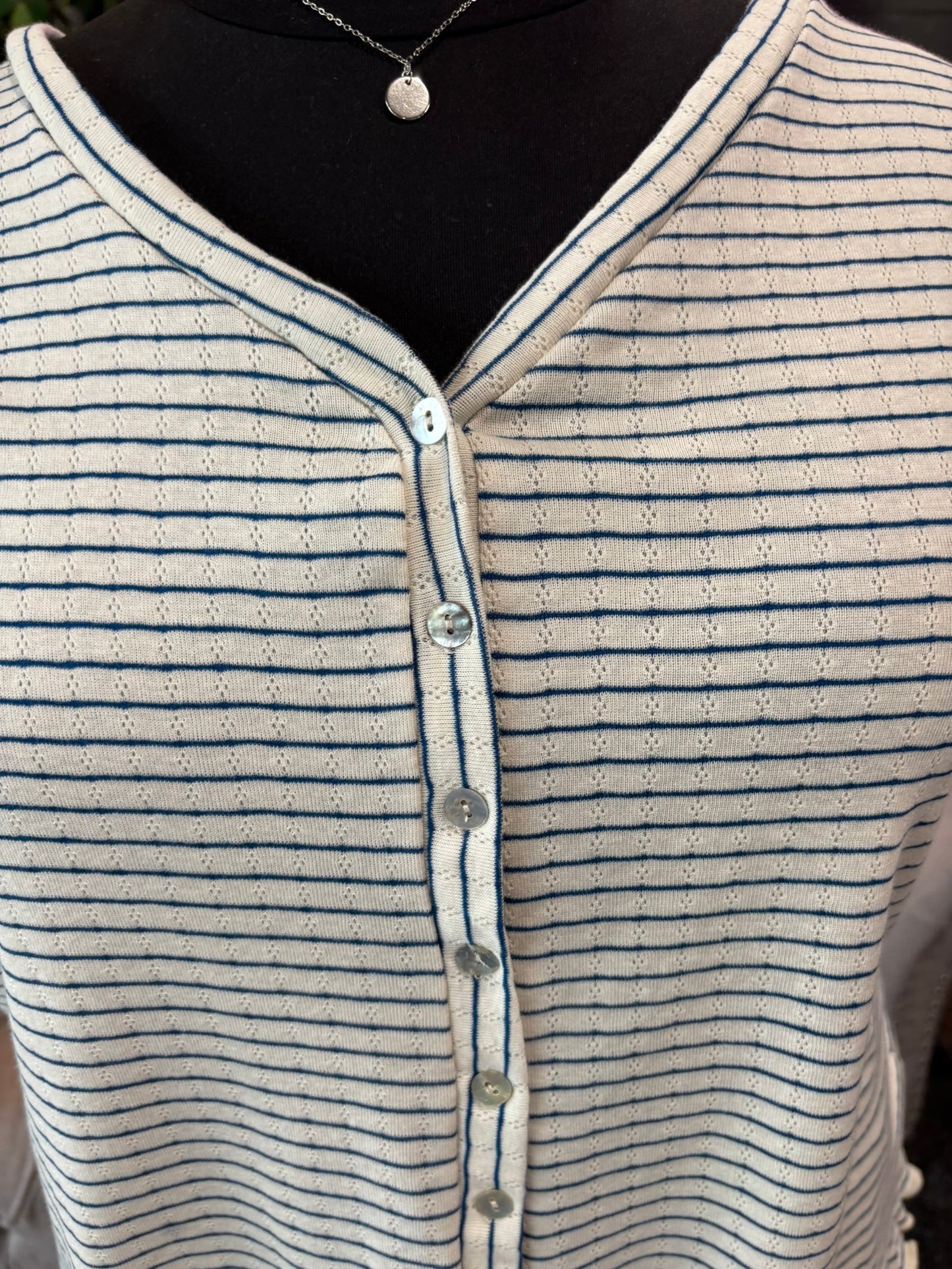 Ruffle White & Blue Shirt