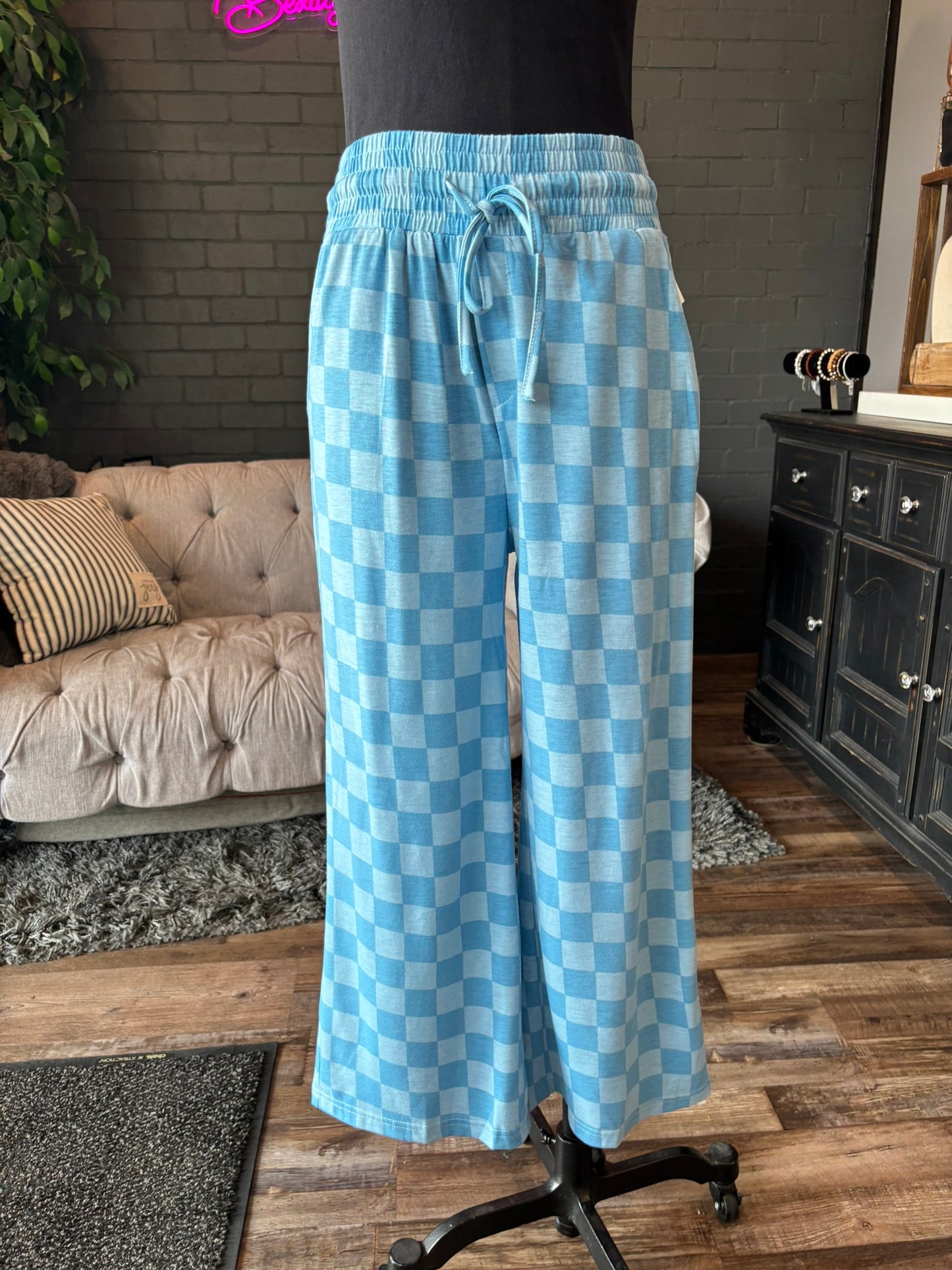 Skye Checkerboard Crop Pants