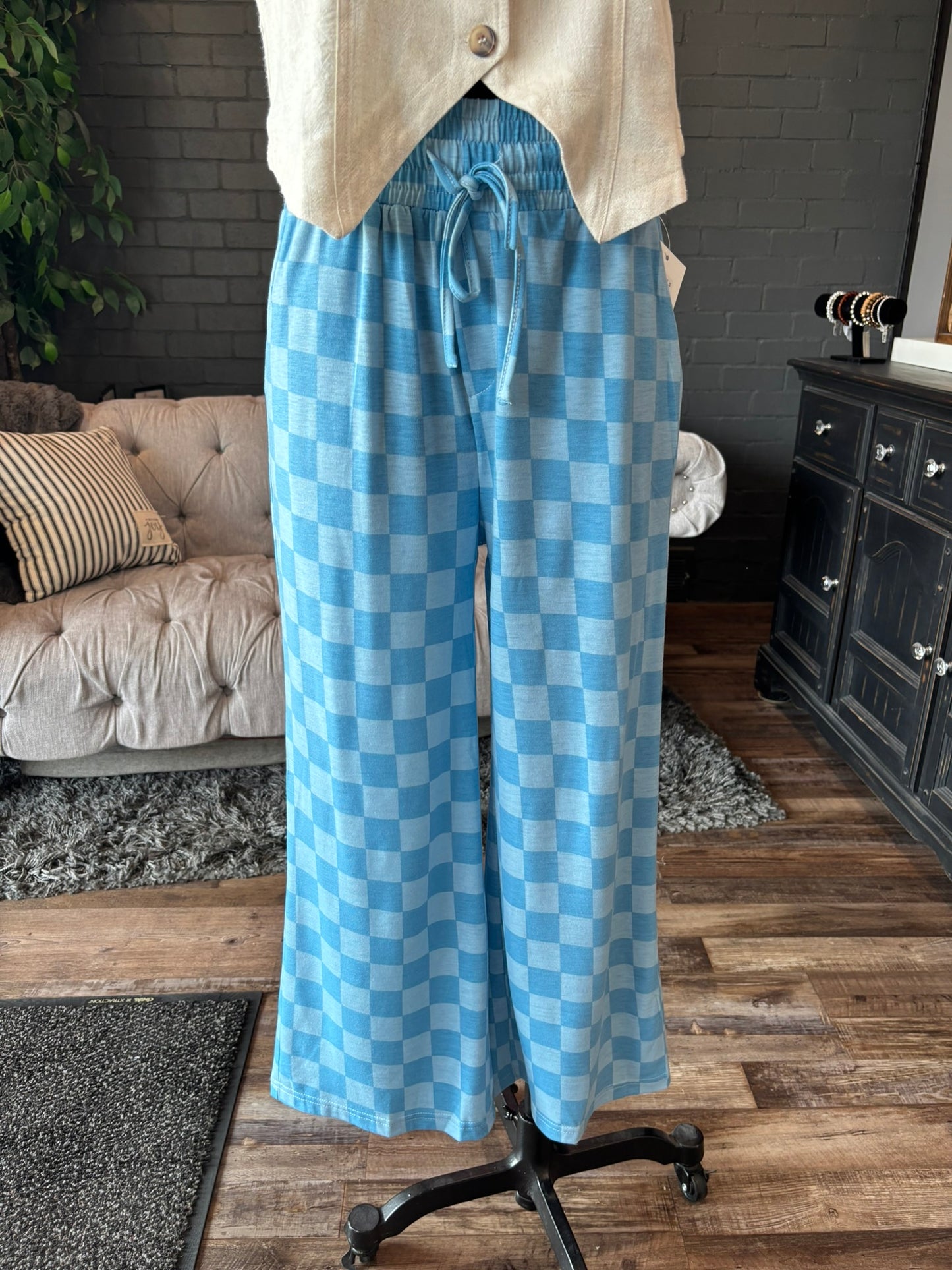 Skye Checkerboard Crop Pants