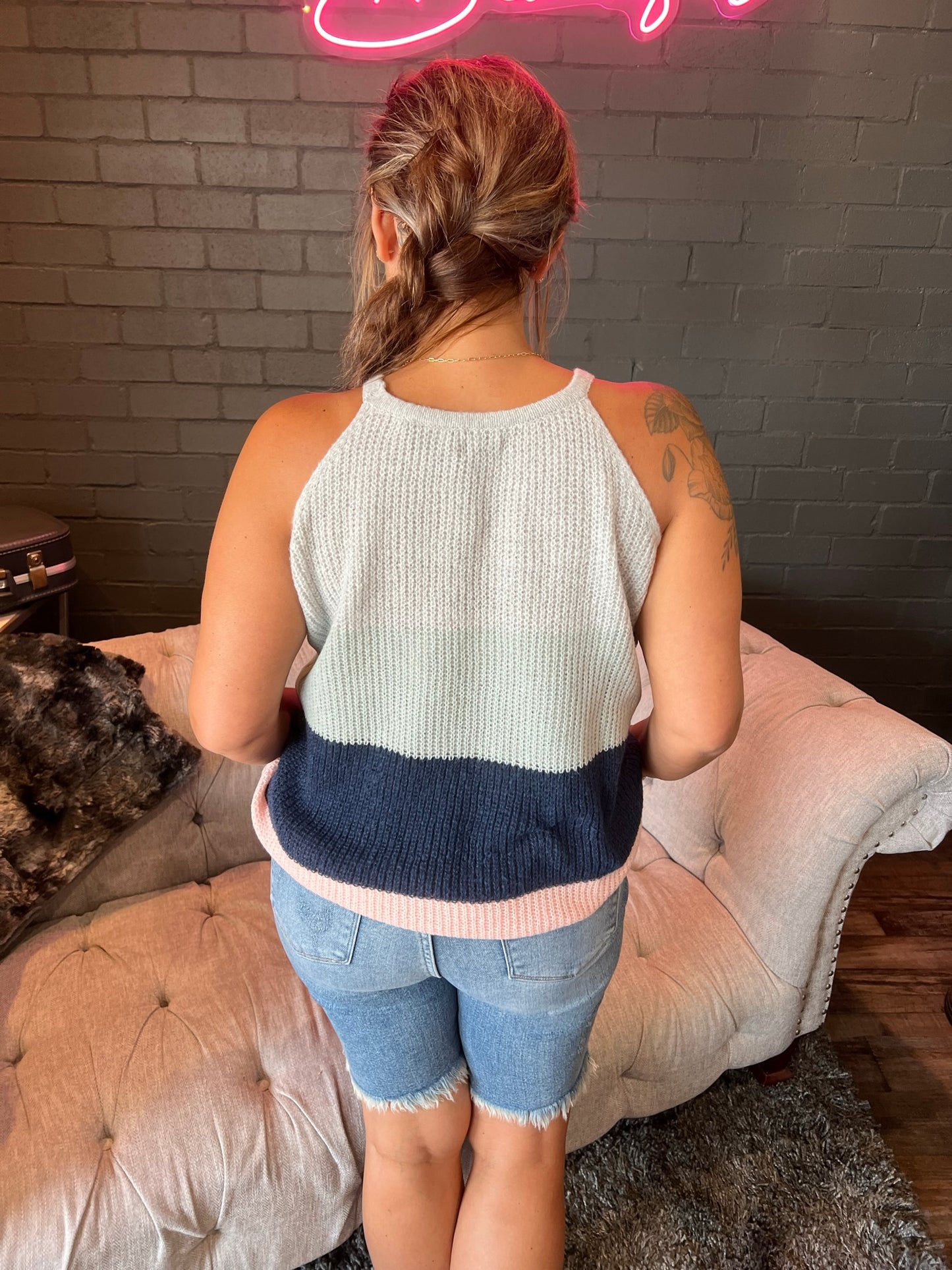 Shelvy Striped Sweater Tank