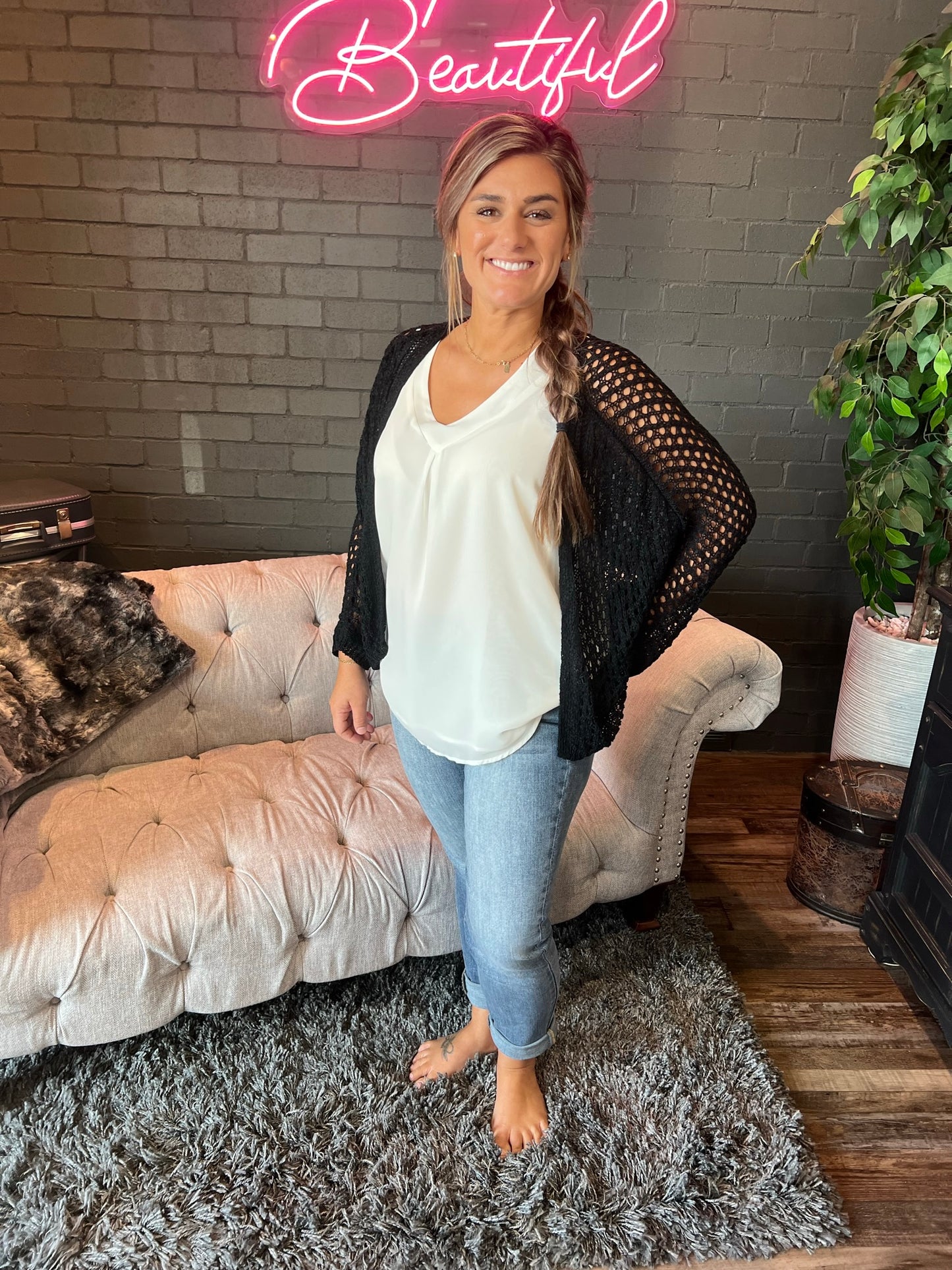 Jacie Open Knit Cardigan