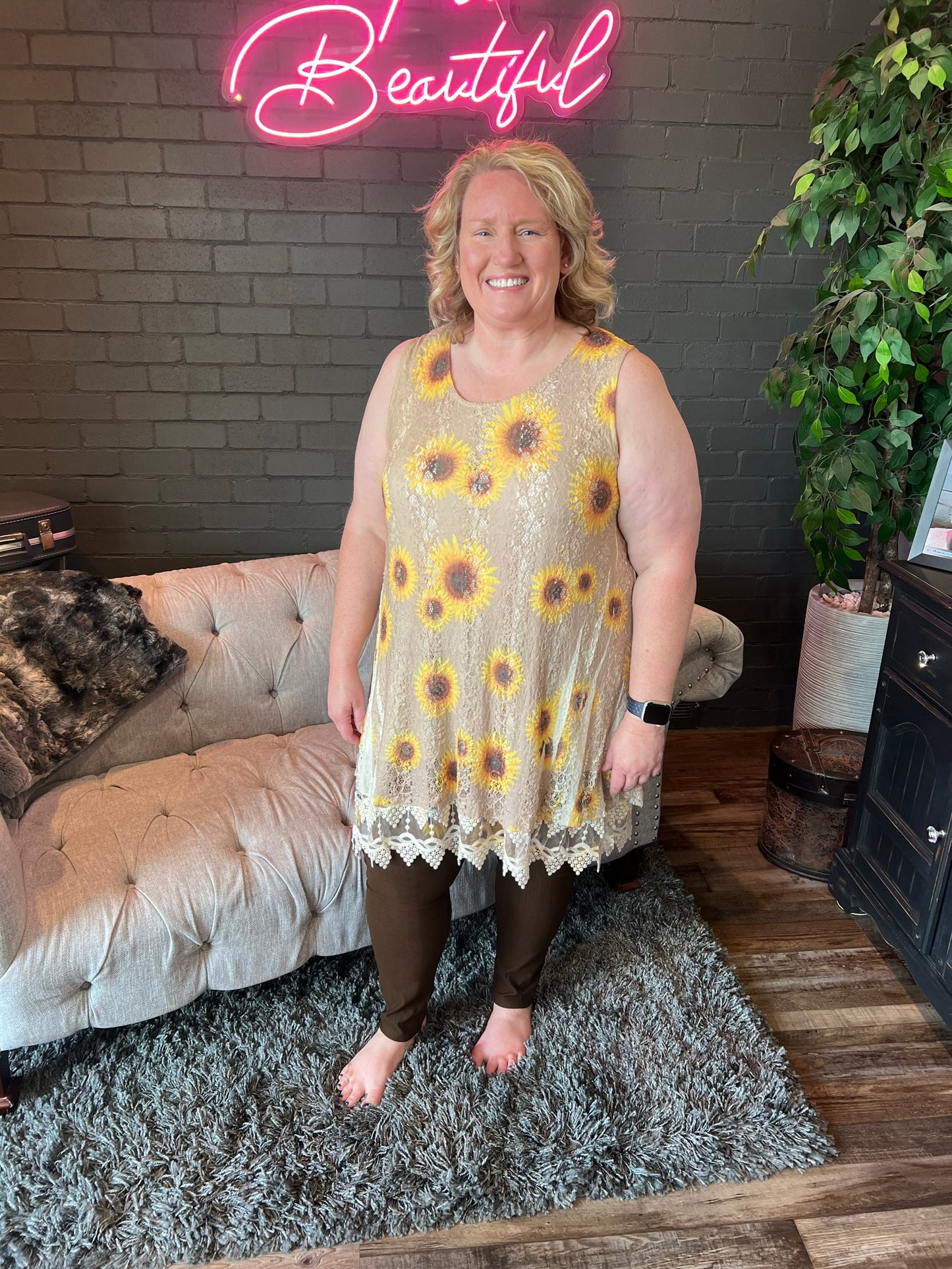Sunflower Tunic Tank Top