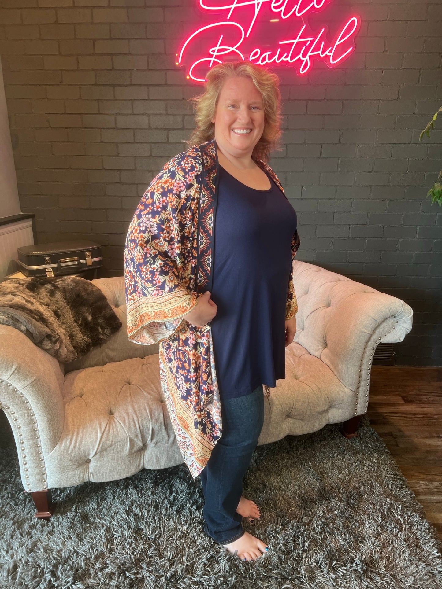 Midnight Blooms Kimono