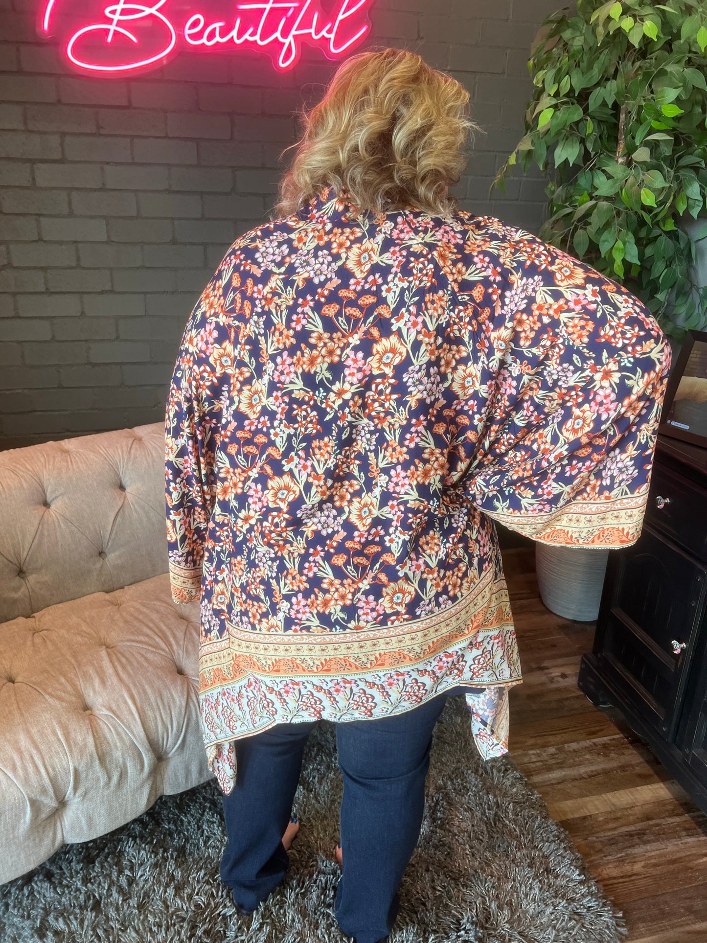Midnight Blooms Kimono