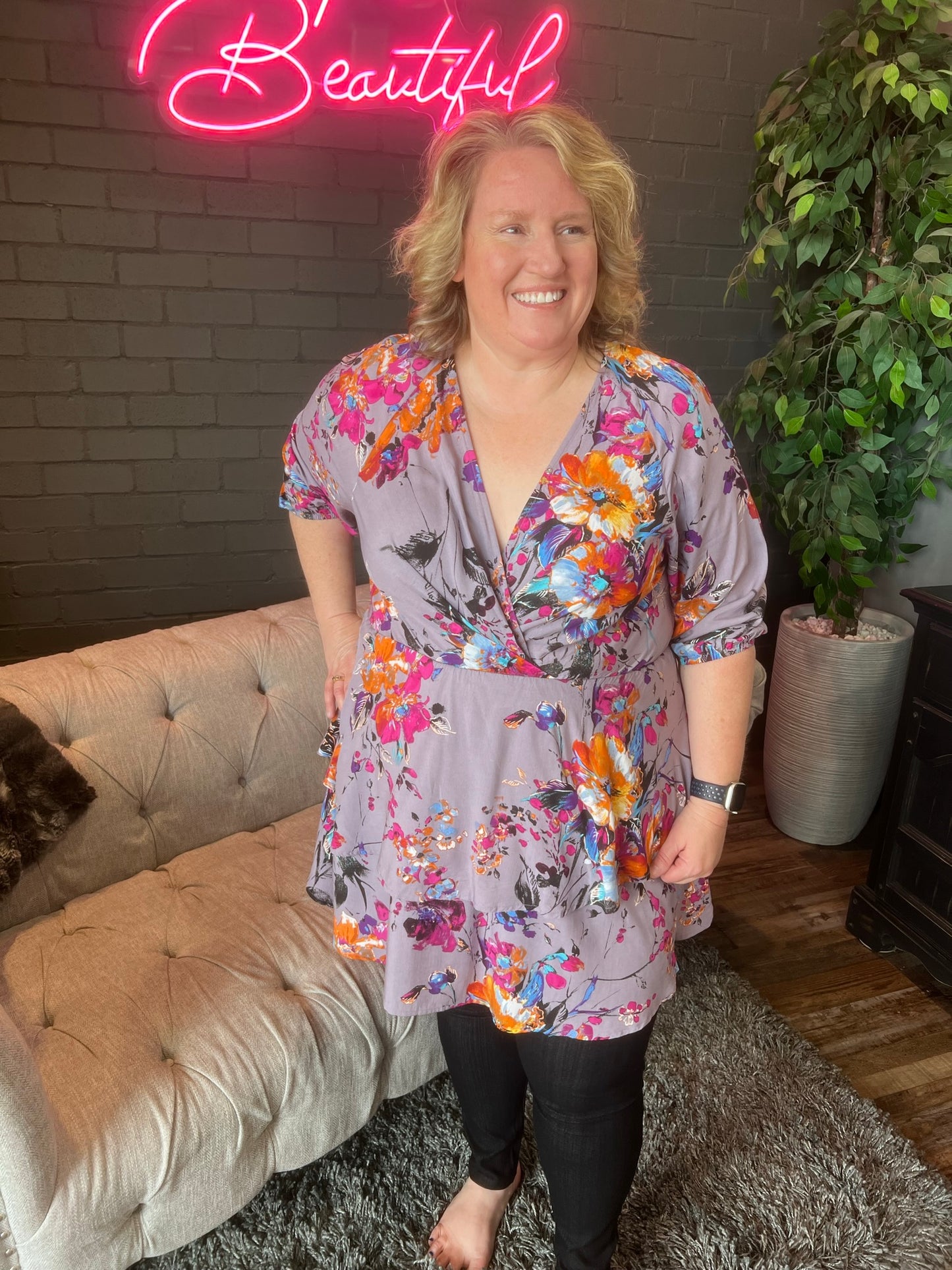 Natasha Floral Tunic-Dress