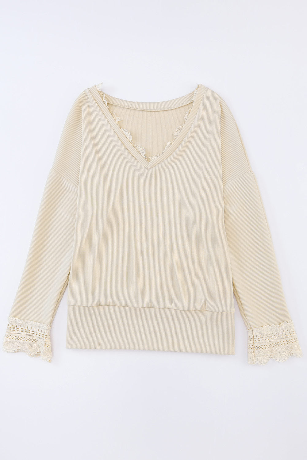 Avery Lace Trim Tee - Apricot