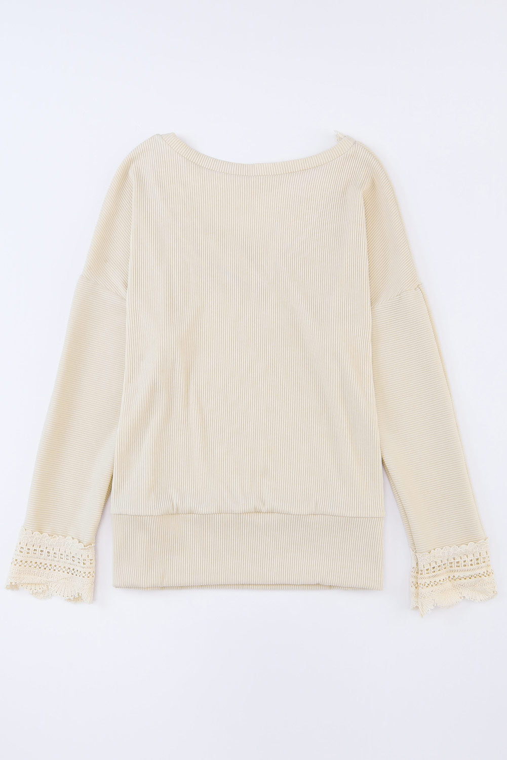 Avery Lace Trim Tee - Apricot