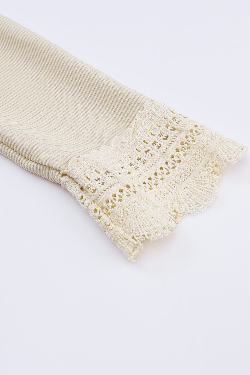 Avery Lace Trim Tee - Apricot