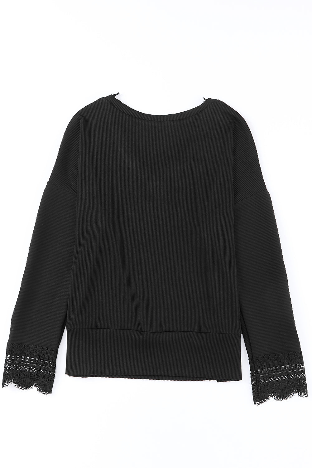 Avery Lace Trim Tee - Black