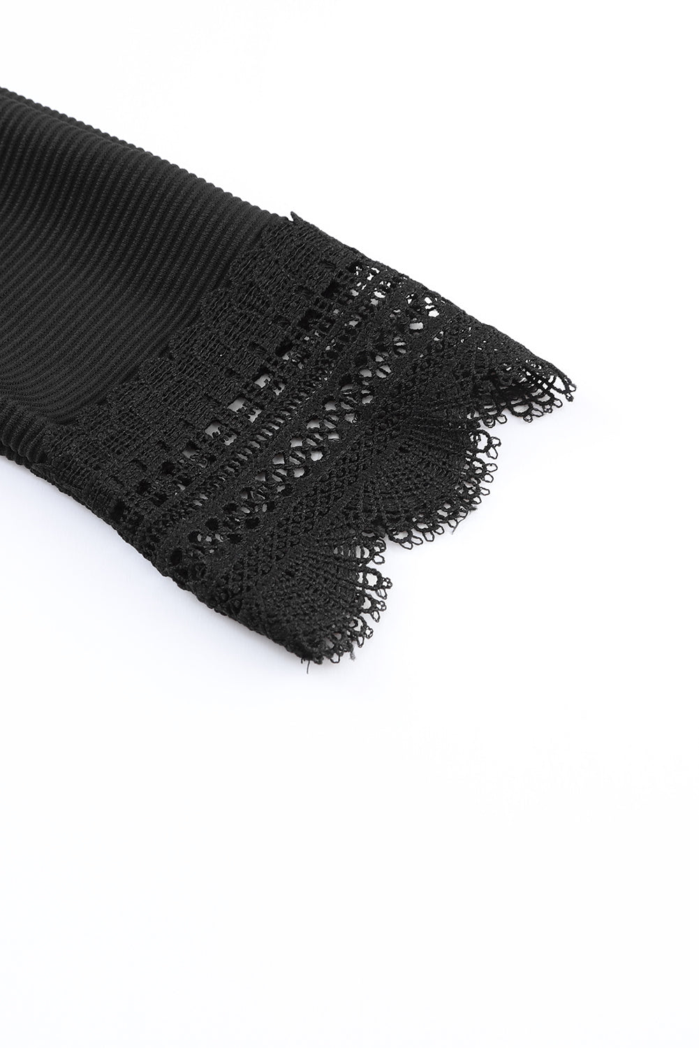 Avery Lace Trim Tee - Black