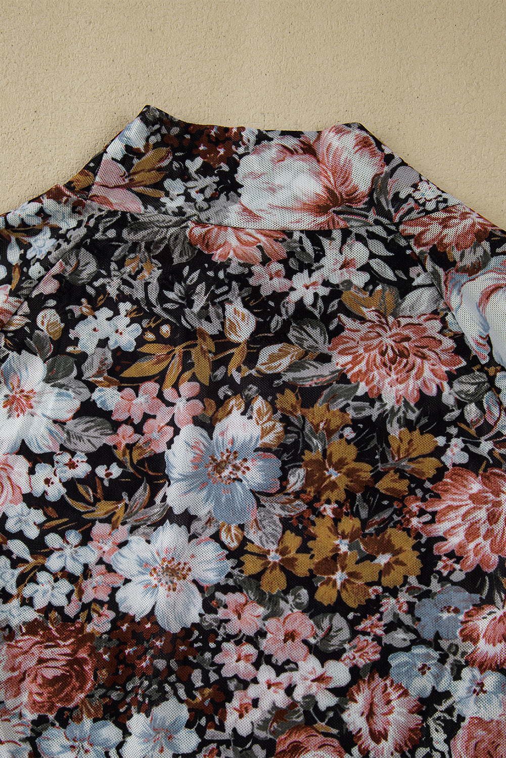 Logan Floral Mesh Mockneck Top