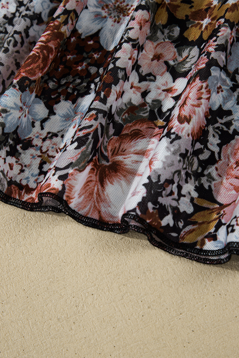 Logan Floral Mesh Mockneck Top