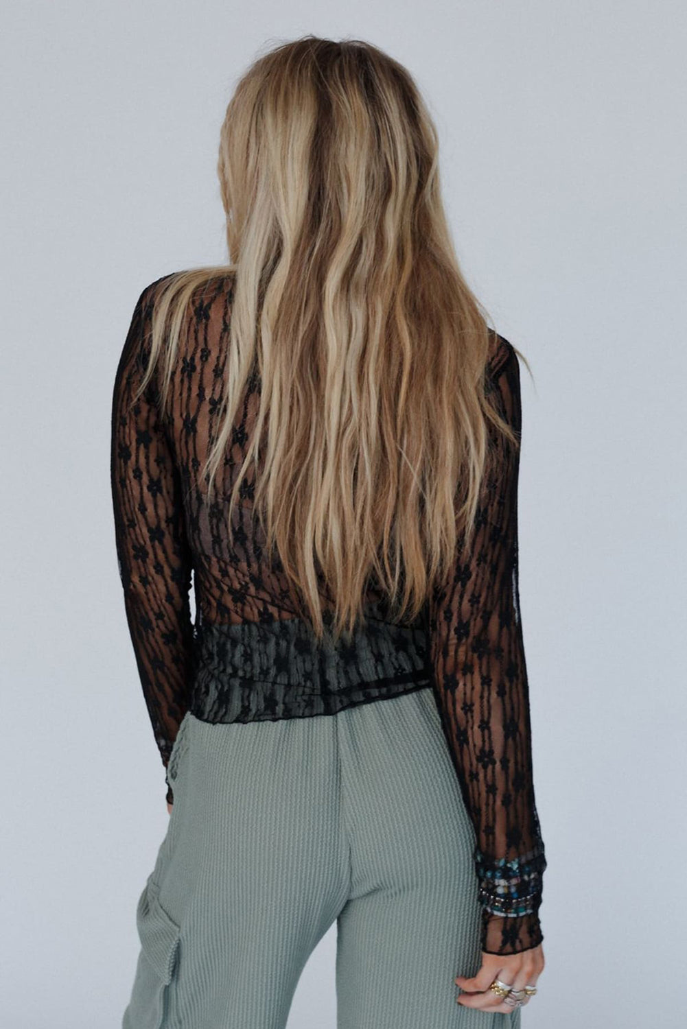 Becca Sheer Floral Lace Top
