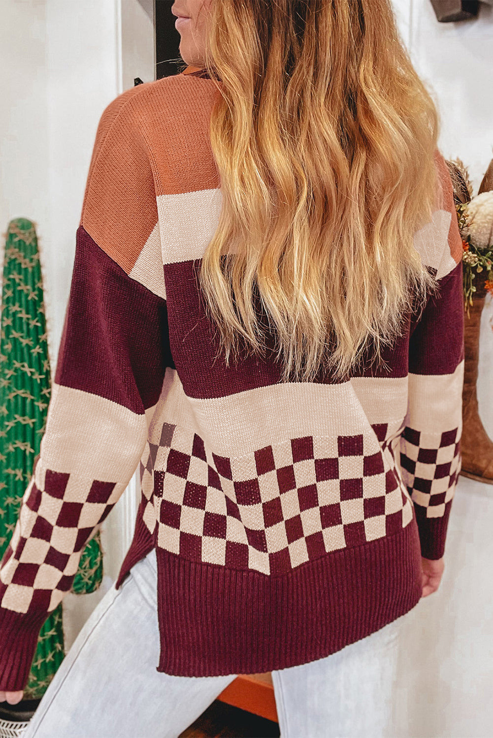 Ruby Checkboard Sweater