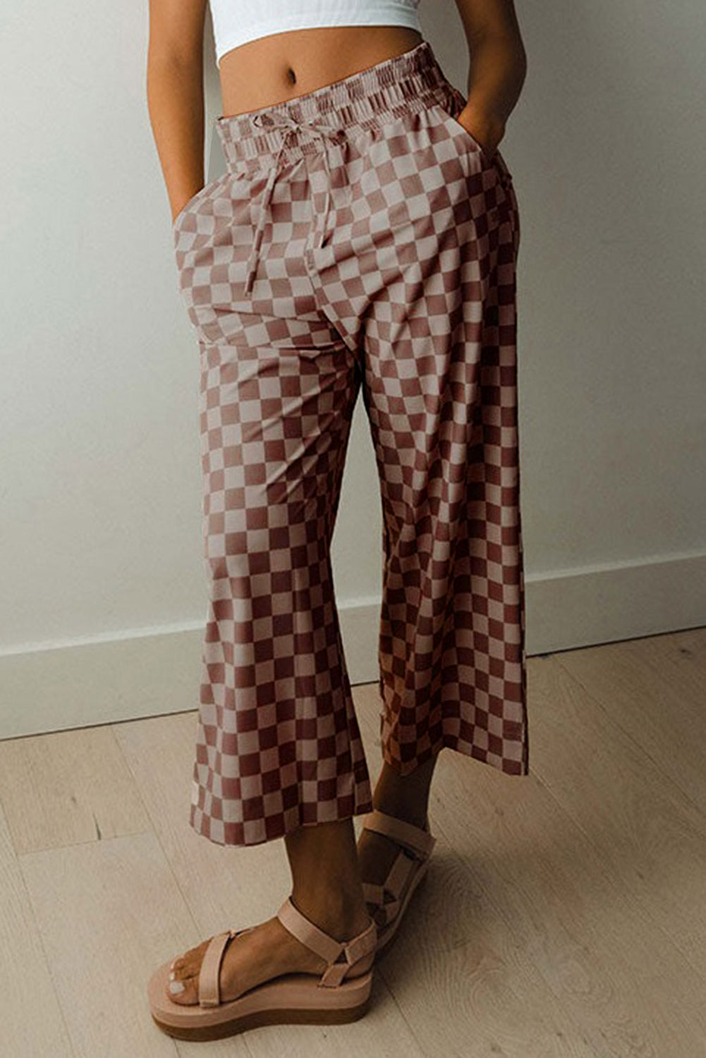Amber Checkerboard Crop Pants